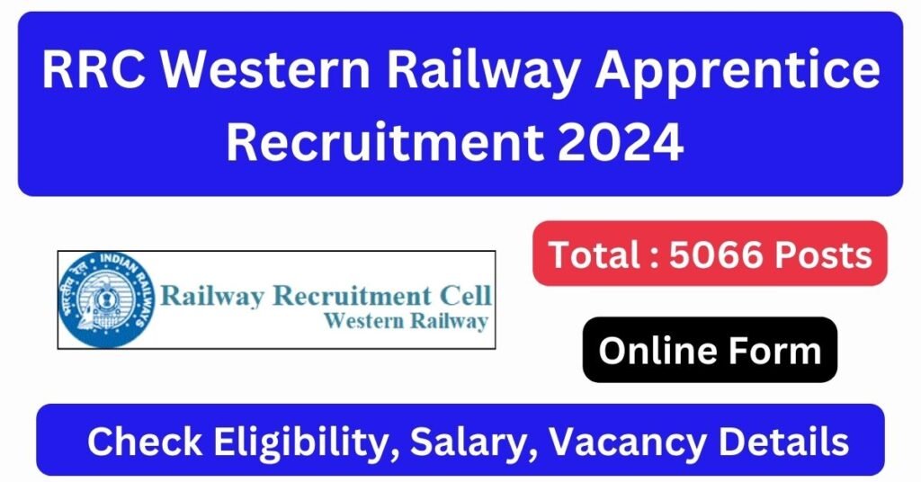 RRC Western Railway Apprentice Recruitment 2024 [5066 Vacancies] Notification Out, Check Eligibility, Salary, Apply Link