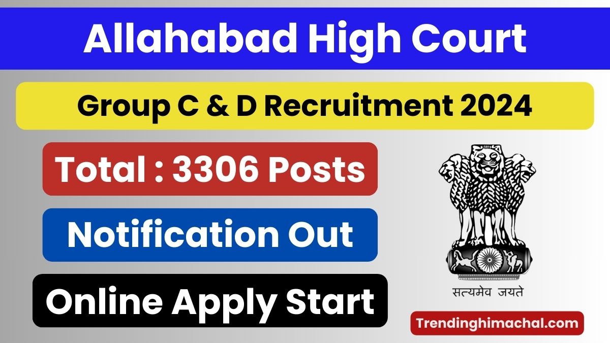 Allahabad High Court Group C, D Recruitment 2024 Notification Out for 3306 Posts Apply Start