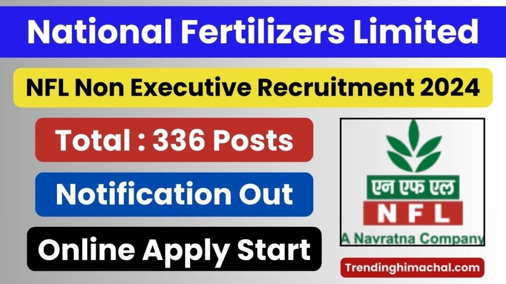 NFL Non Executive Recruitment 2024 Notification OUT for 336 Posts