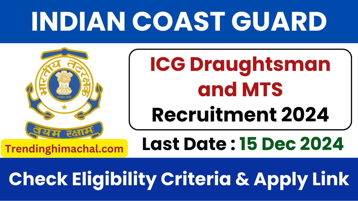 ICG Draughtsman and MTS Recruitment 2024 Apply Now