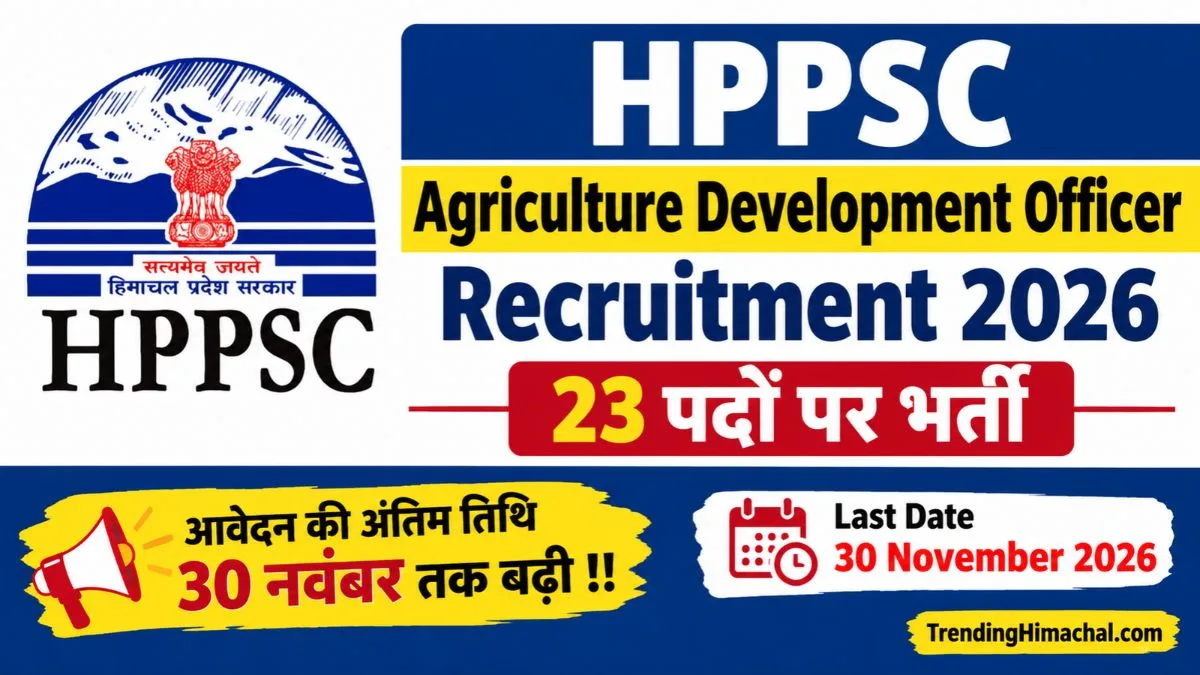 HPPSC Agriculture Development Officer Recruitment 2026
